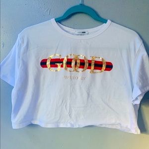 Fashion Nova White Crop Top Size XL